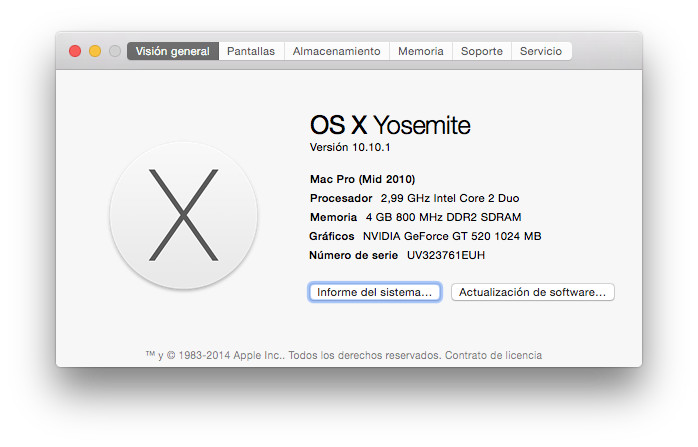 Mac OS X Yosemite current setup